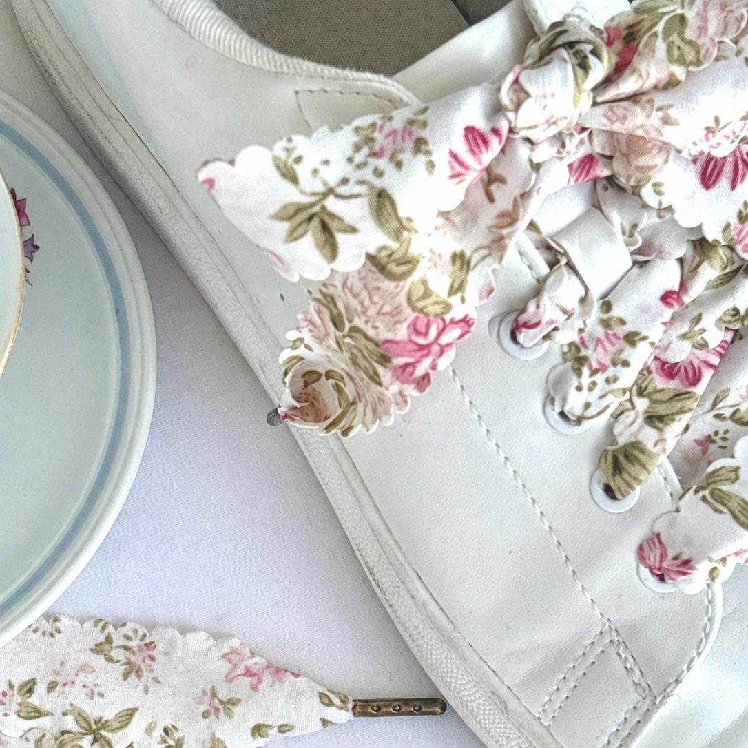 Scallop Floral Ribbon Shoelaces