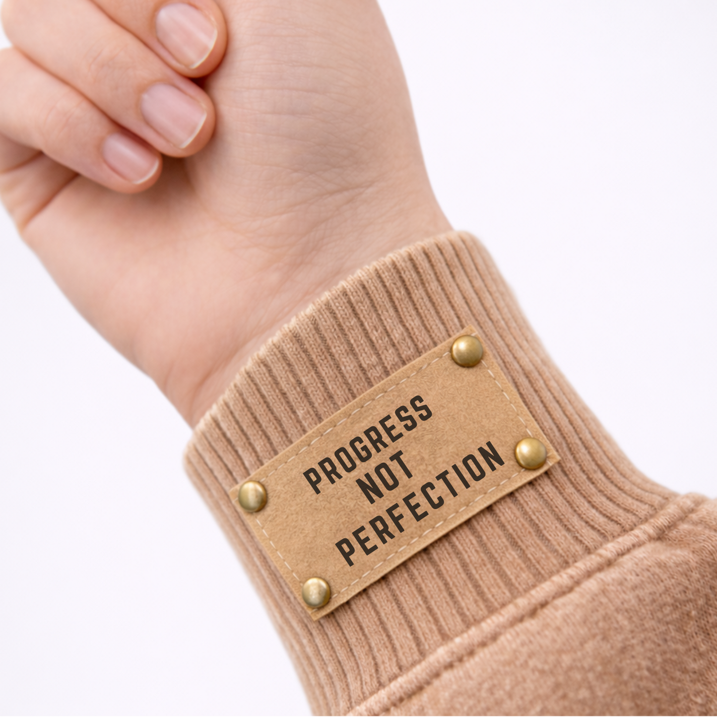 Camal Vintage Washed Fleece Hoodie with Personalized Cuff Tag