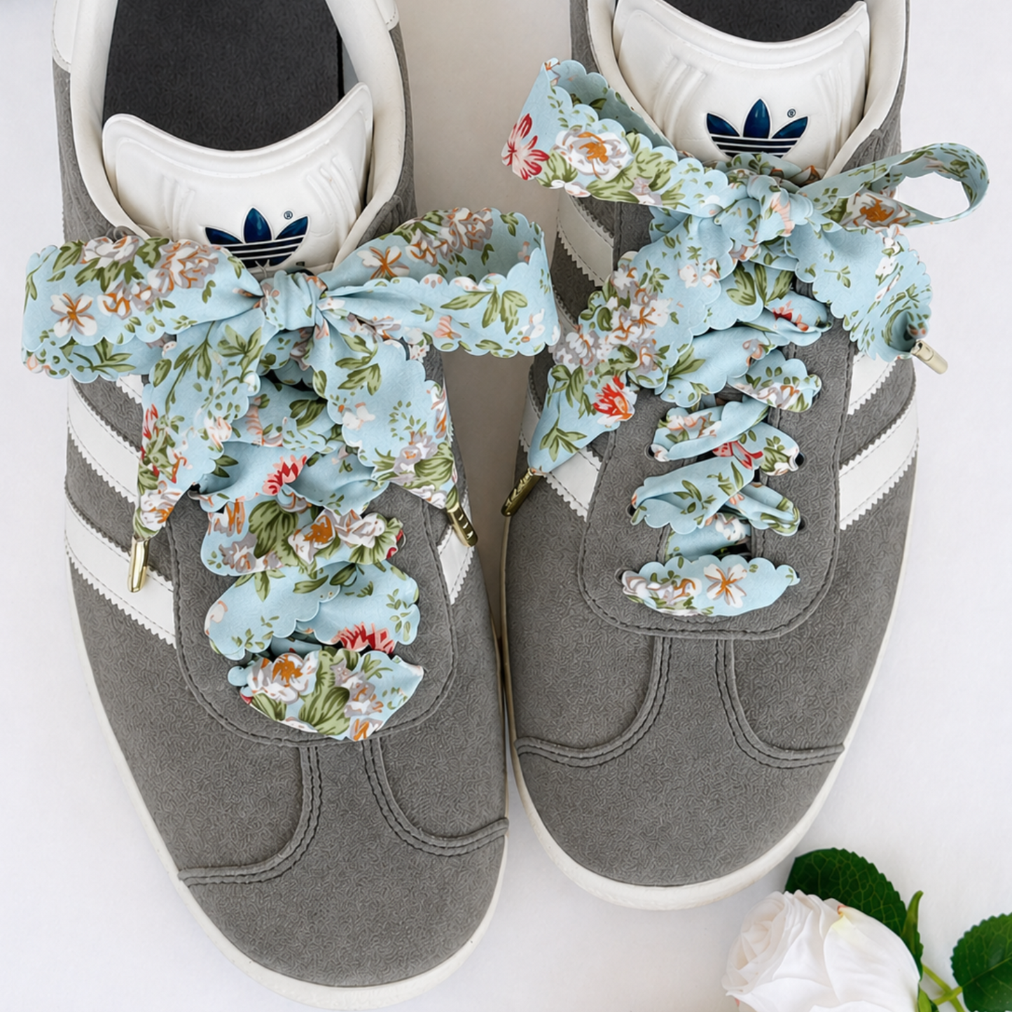 Scallop Floral Ribbon Shoelaces