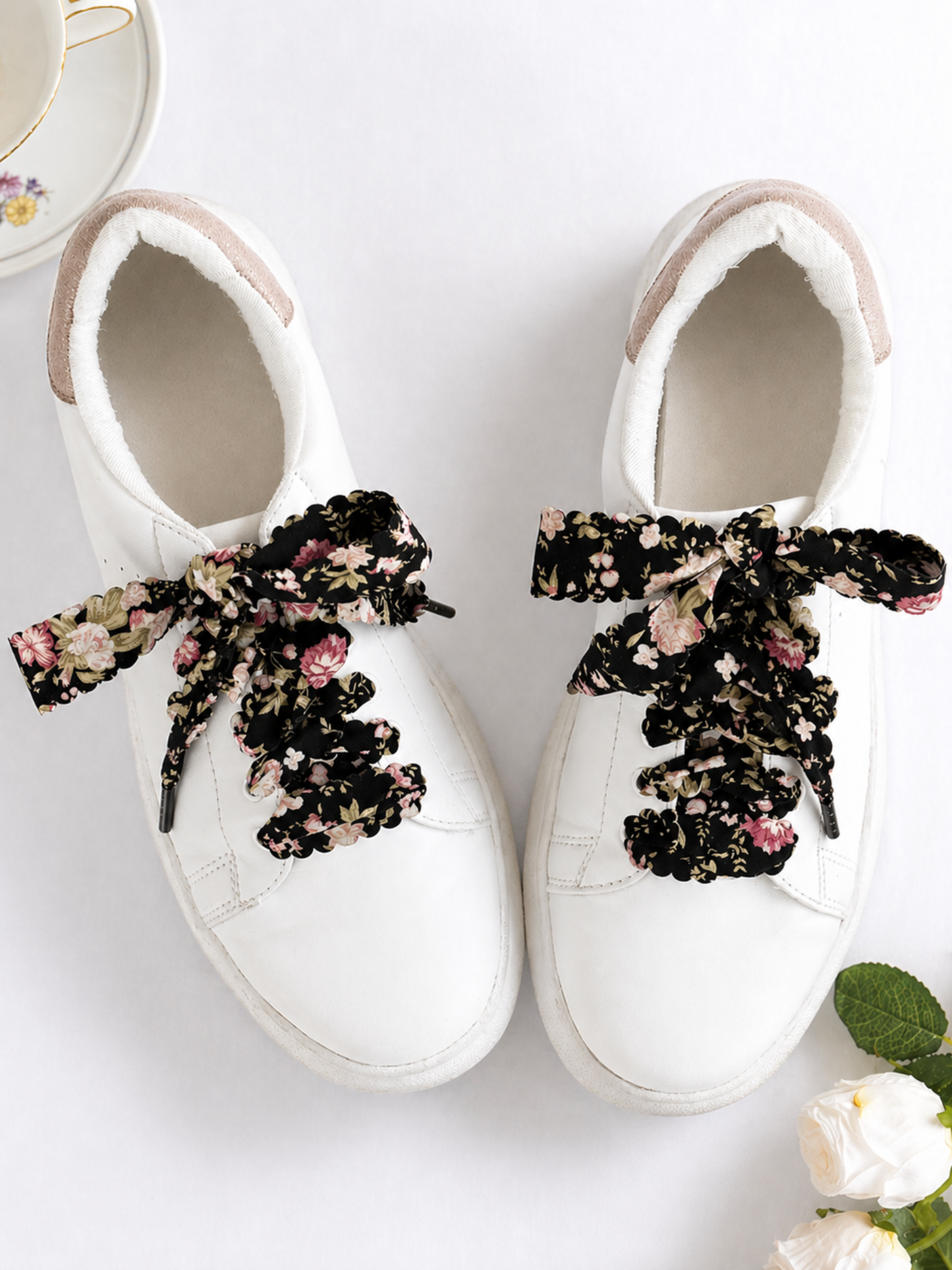 Scallop Floral Ribbon Shoelaces