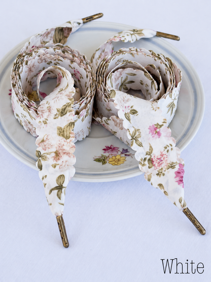 Scallop Floral Ribbon Shoelaces