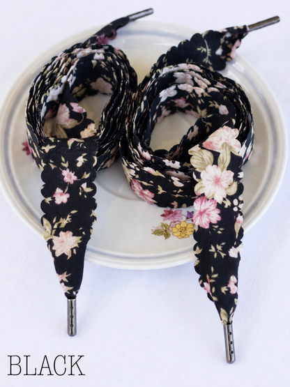 Scallop Floral Ribbon Shoelaces