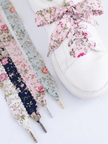 Scallop Floral Ribbon Shoelaces